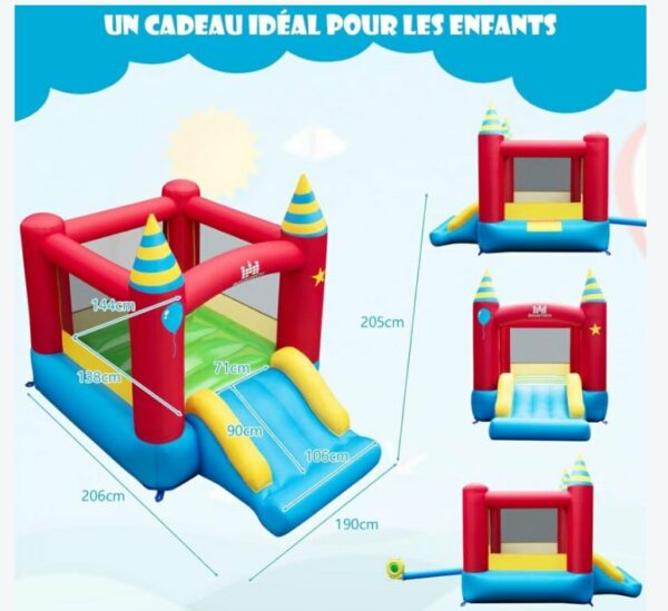 chateau gonflable + moteur + bache protection