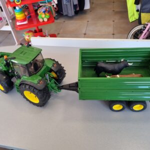 tracteur et remorque John Deere + animaux