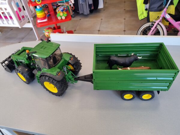 tracteur et remorque John Deere + animaux